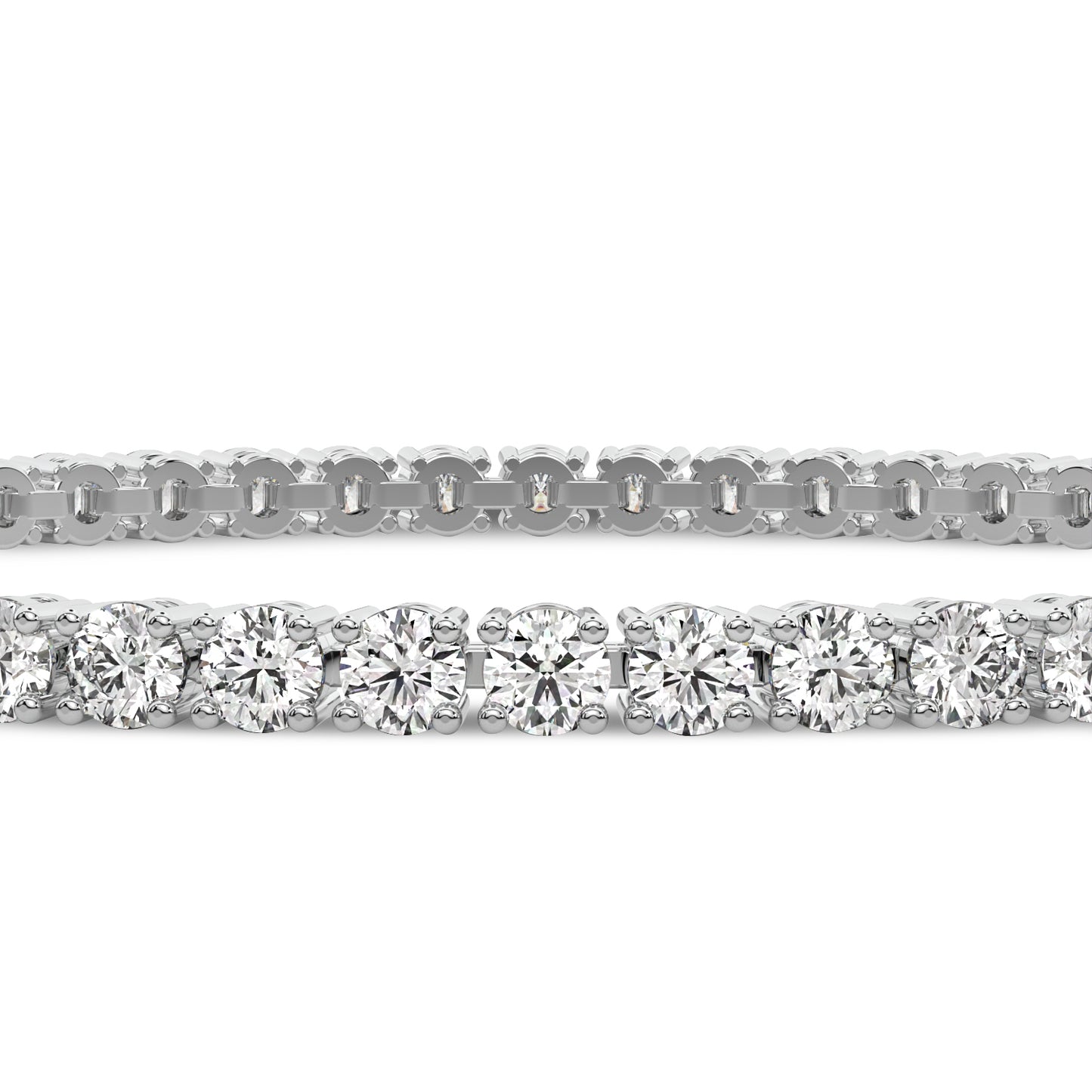 4 Prong Round Tennis Bracelet - 14K white Gold, 2.00 ct