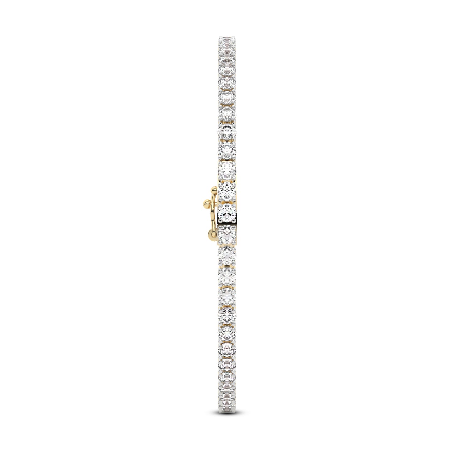 4 Prong Round Tennis Bracelet - 14K yellow Gold, 2.00 ct