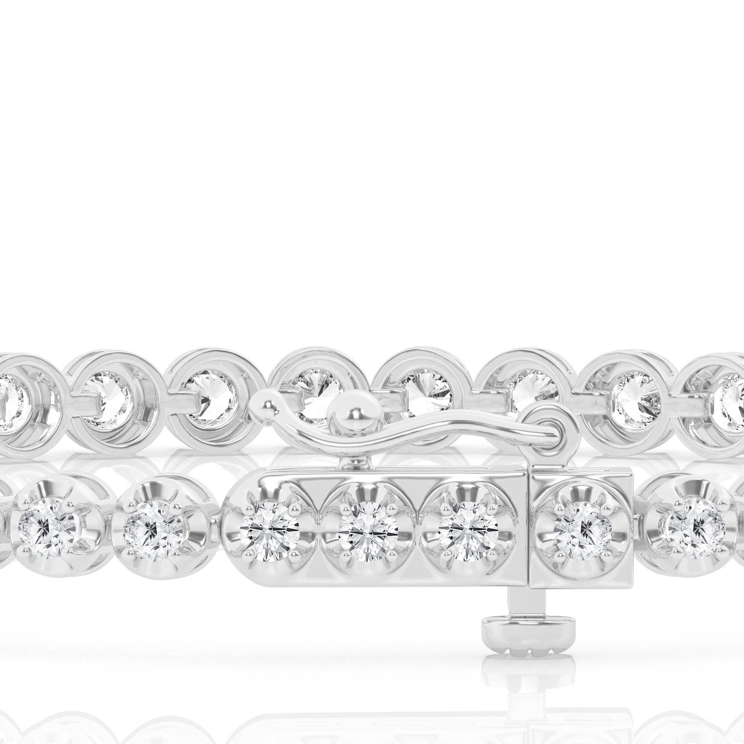 4 Prong Round Tennis Bracelet – 14K White Gold, 3.00 ct, Heavyweight