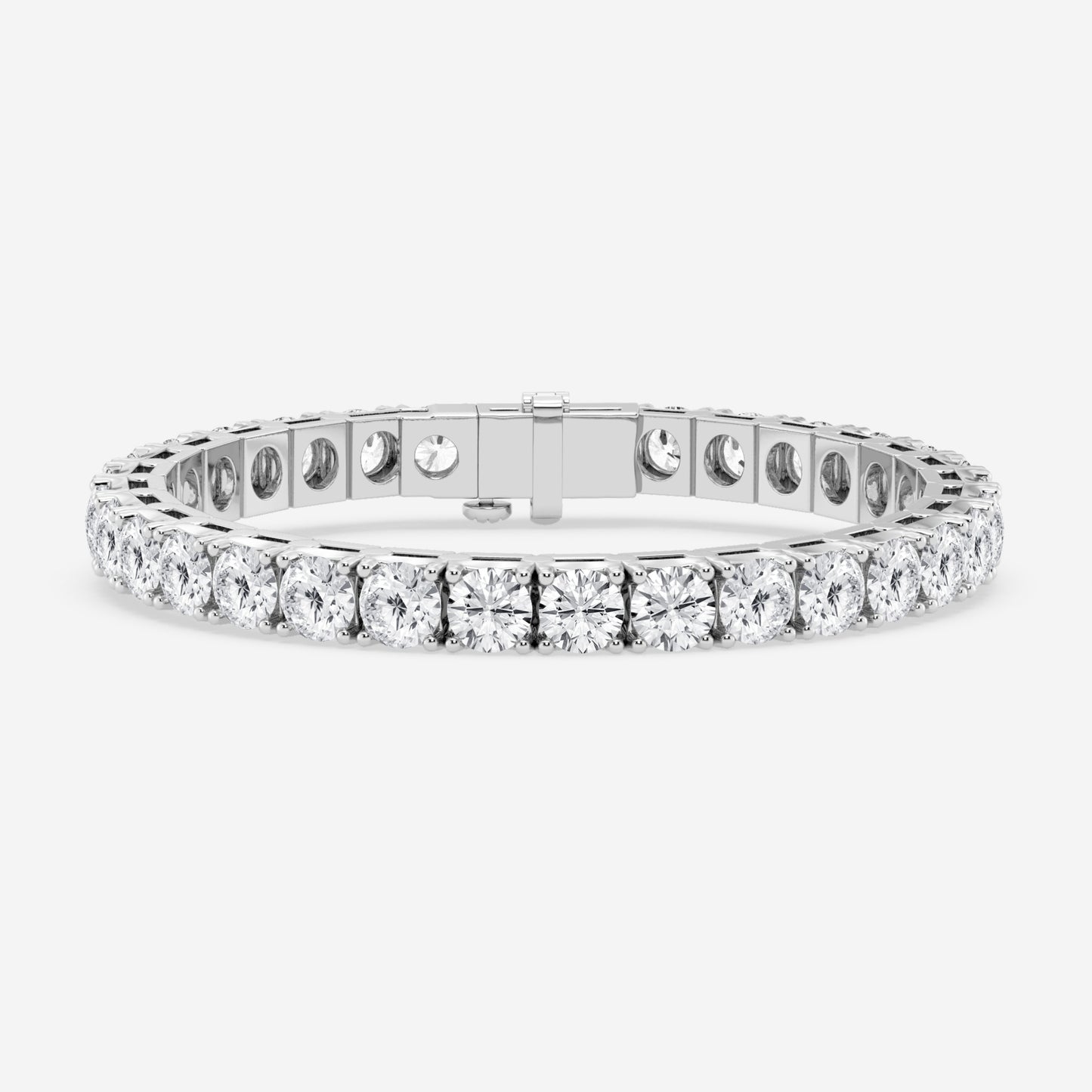 4 Prong Round Tennis Bracelet – 14K White Gold, 20.00 ct, Heavyweight