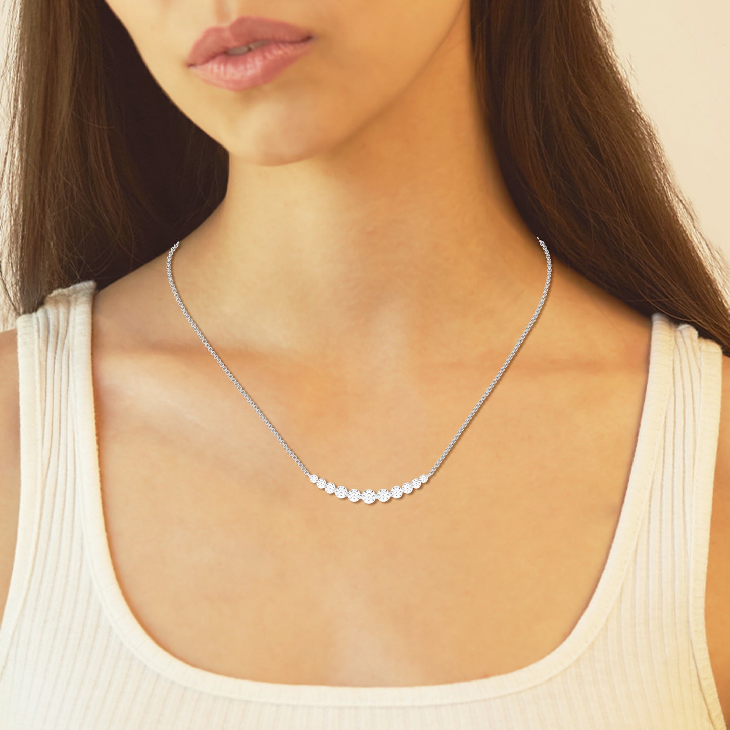Round Diamond Pendant Necklace – 14K White Gold, 1.00 ct