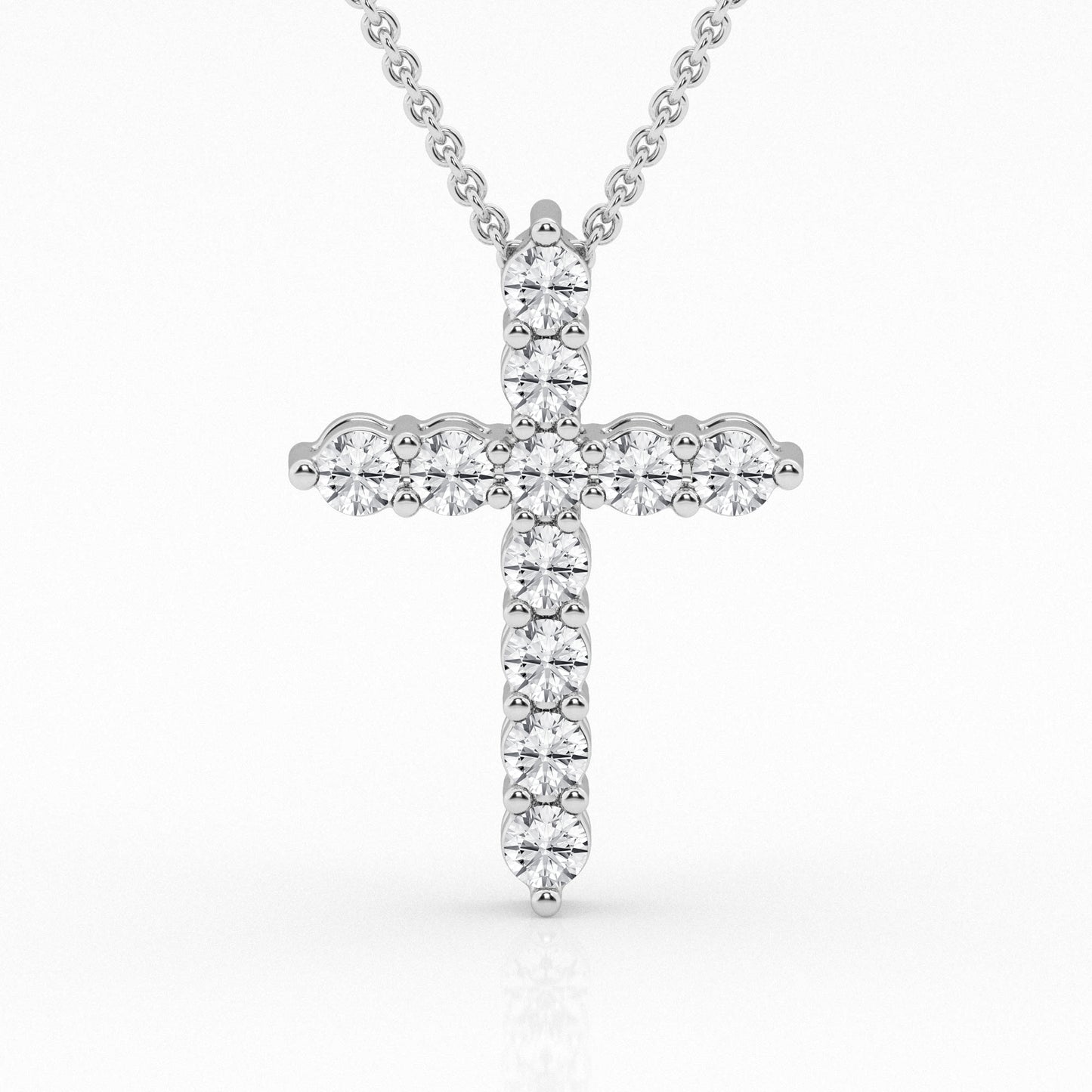 Round Diamond Pendant – 14K White Gold, 2.00 ct
