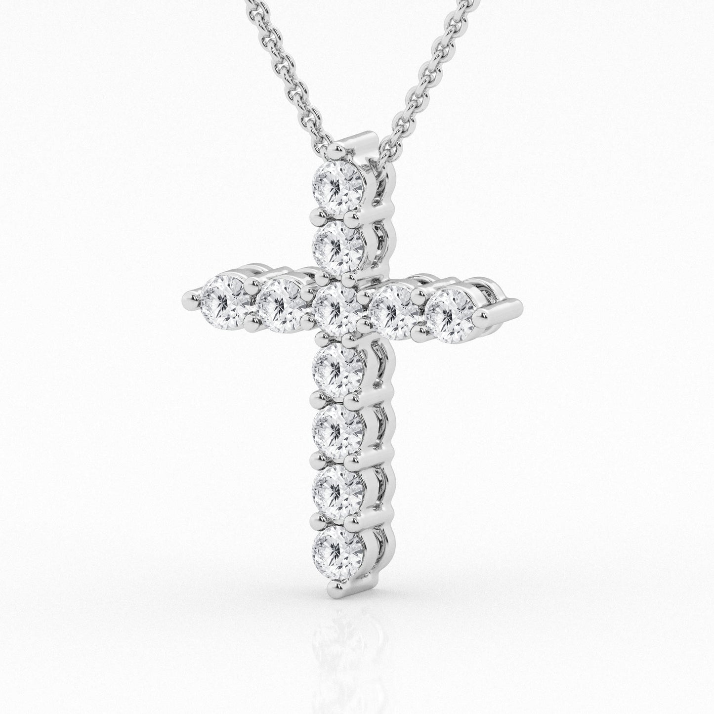 Round Diamond Pendant – 14K White Gold, 2.00 ct