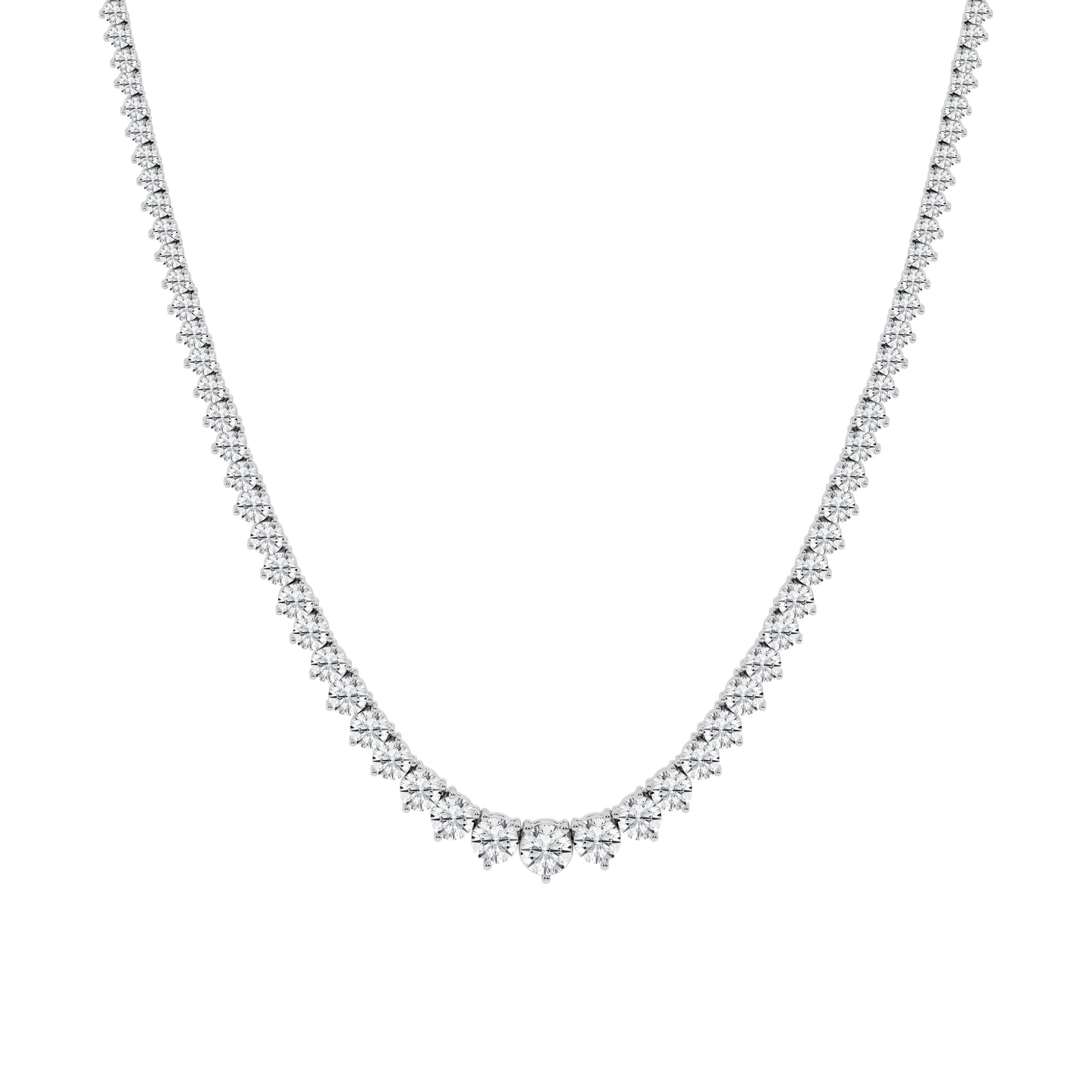 Riviera Diamond Necklace – 14K White Gold, 15.00 ct