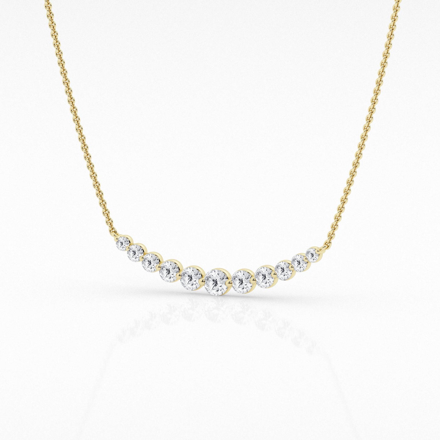 Round Diamond Pendant Necklace – 14K Yellow Gold, 1.00 ct