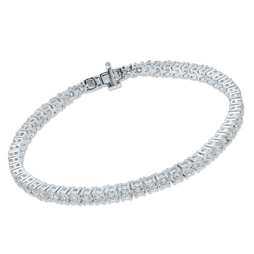 4 Prong Round Tennis Bracelet - Platinum, 5.00 ct