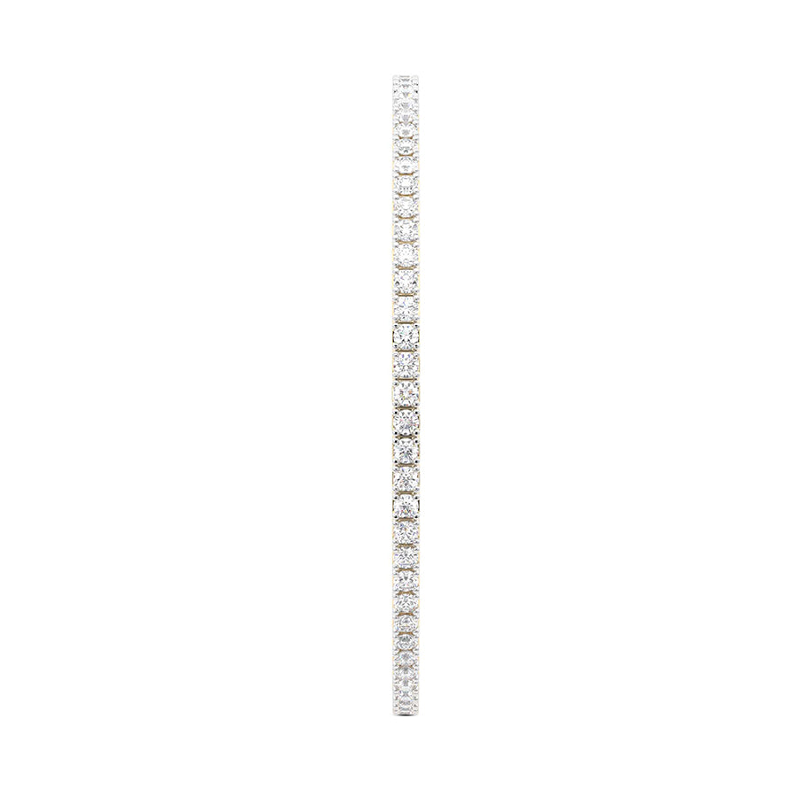 4 Prong Round Flexi Tennis Bangle - 14K yellow Gold, 5.00 ct