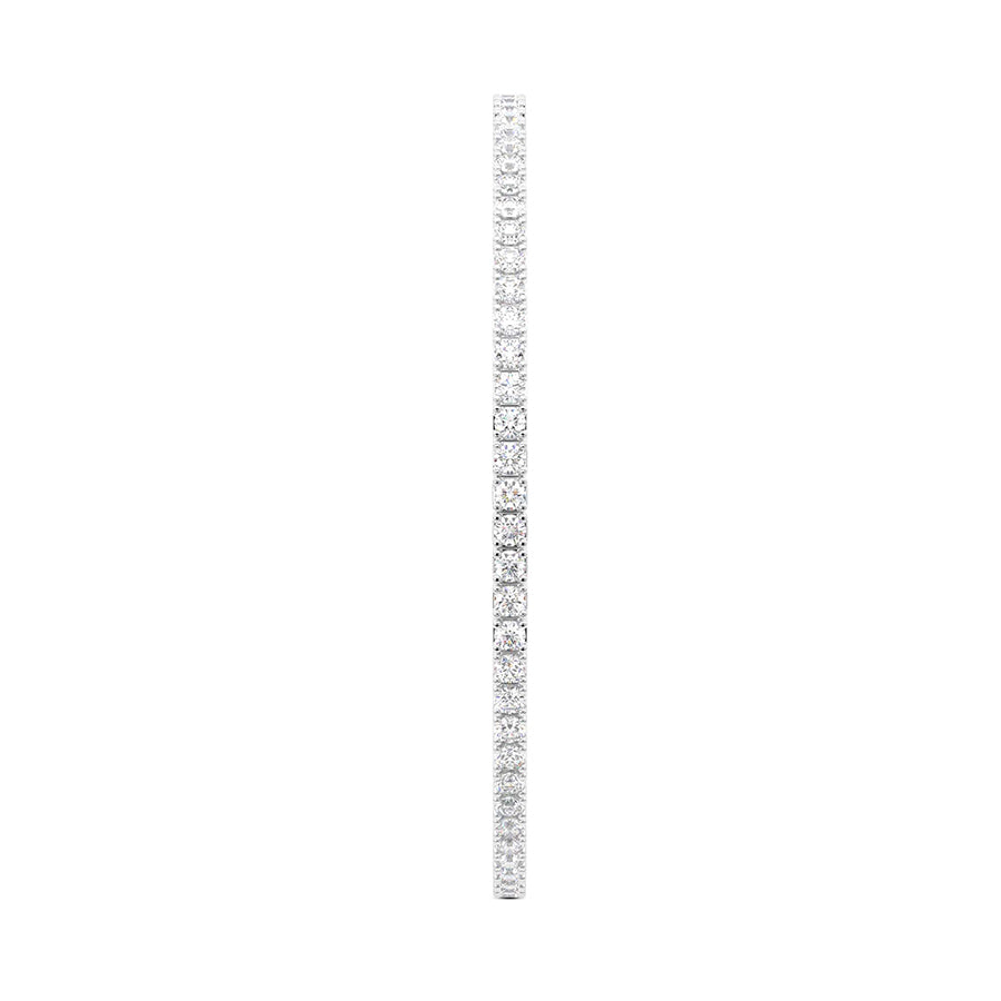 4 Prong Round Flexi Tennis Bangle - 14K white Gold, 3.00 ct