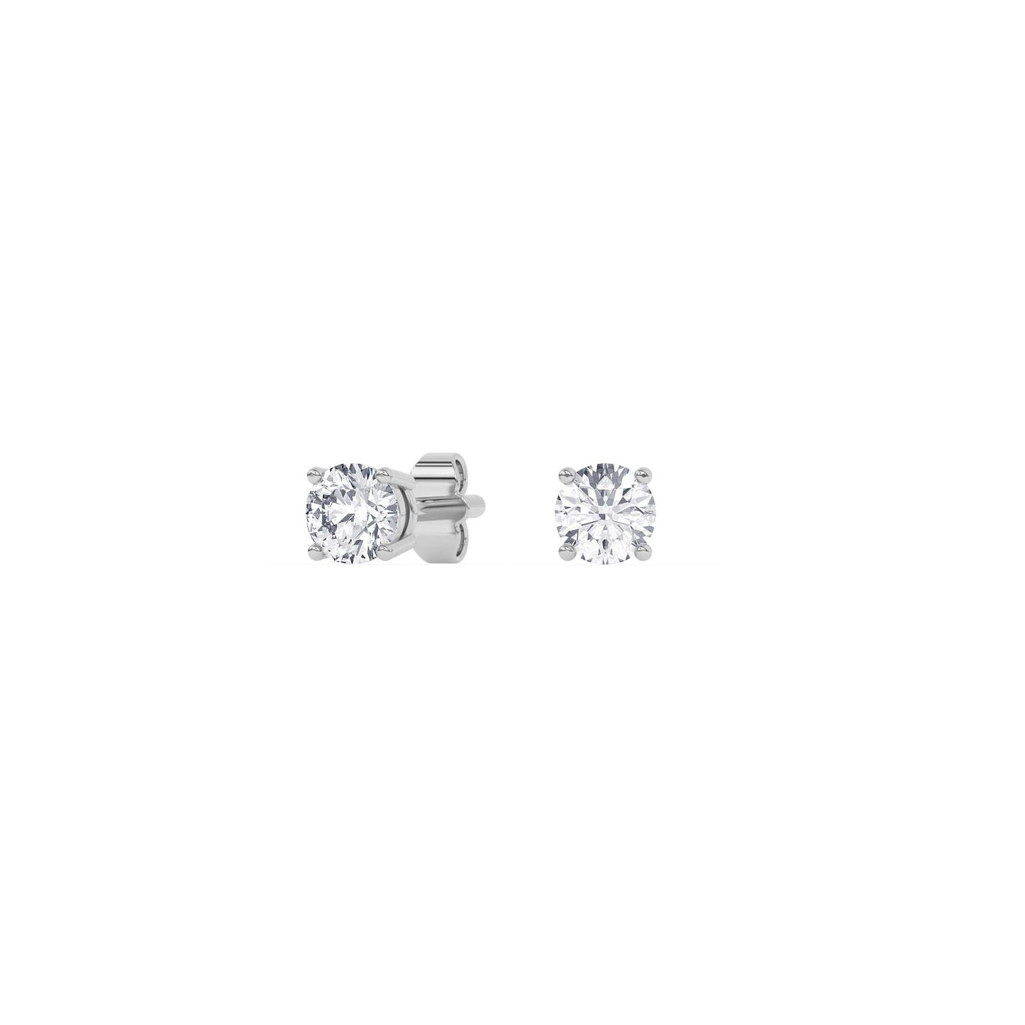 4 Prong Round Studs - Platinum, 0.50 ct