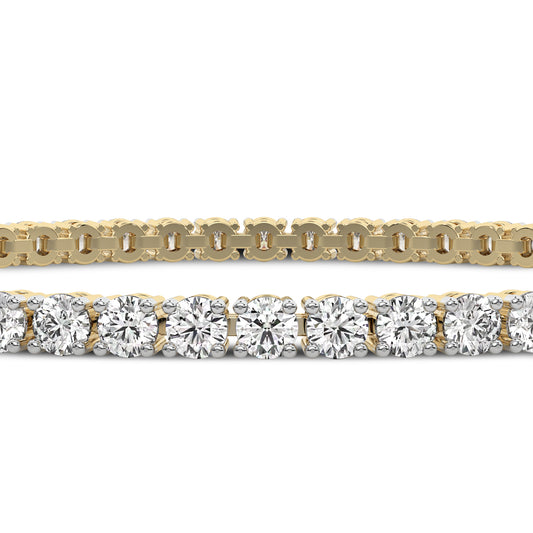4 Prong Round Tennis Bracelet - 14K yellow Gold, 2.00 ct