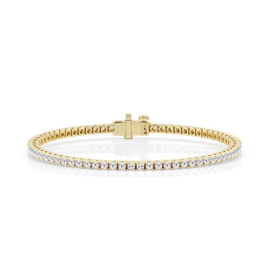 4 Prong Round Tennis Bracelet – 14K Yellow Gold, 1.00 ct, Heavyweight