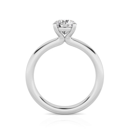 Classic Solitaire Engagement Ring – 14K White Gold, 5.00 ct