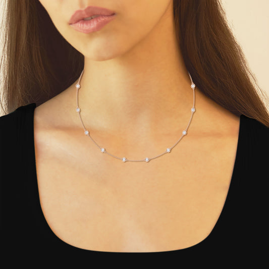 Diamond By The Yard Necklace – 14K Pink Gold, 2.00 ct