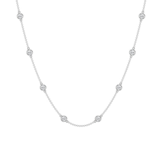 Diamond By The Yard Necklace – 14K White Gold, 2.00 ct