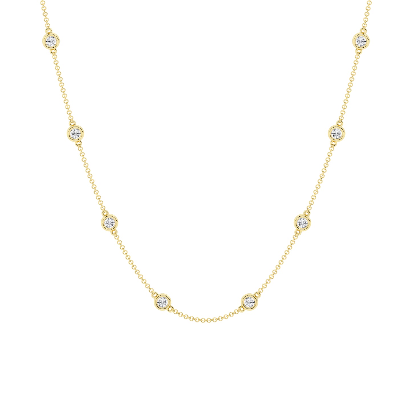 Diamond By The Yard Necklace – 14K Yellow Gold, 2.00 ct