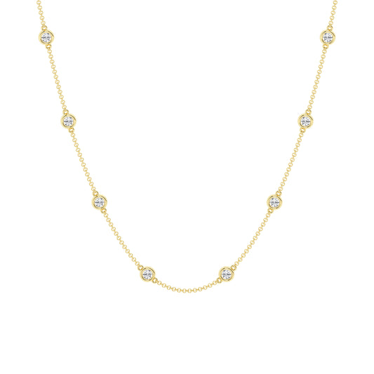 Diamond By The Yard Necklace – 14K Yellow Gold, 2.00 ct
