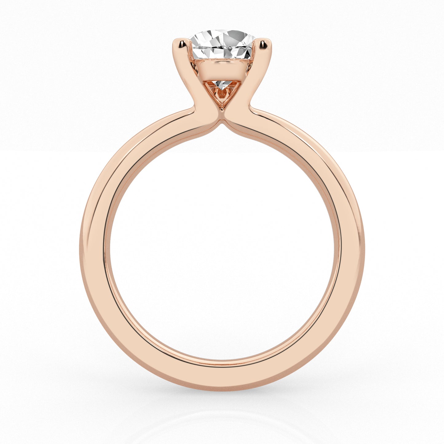 Pear Solitaire Engagement Ring – 14K Rose Gold, 4.00 ct