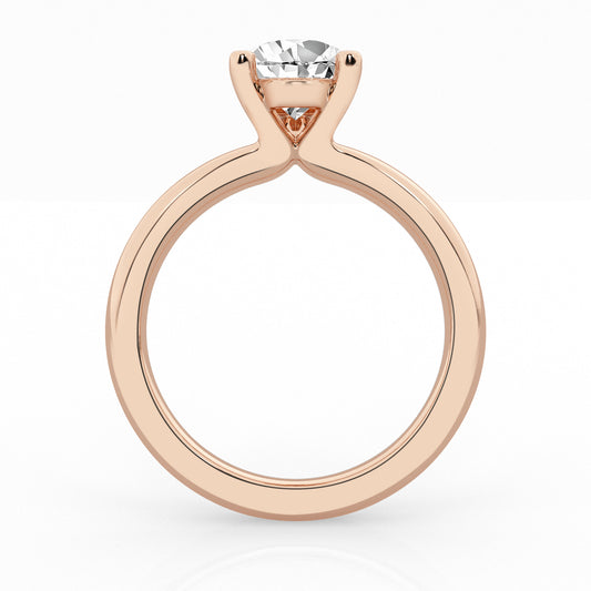 Pear Solitaire Engagement Ring – 14K Rose Gold, 4.00 ct