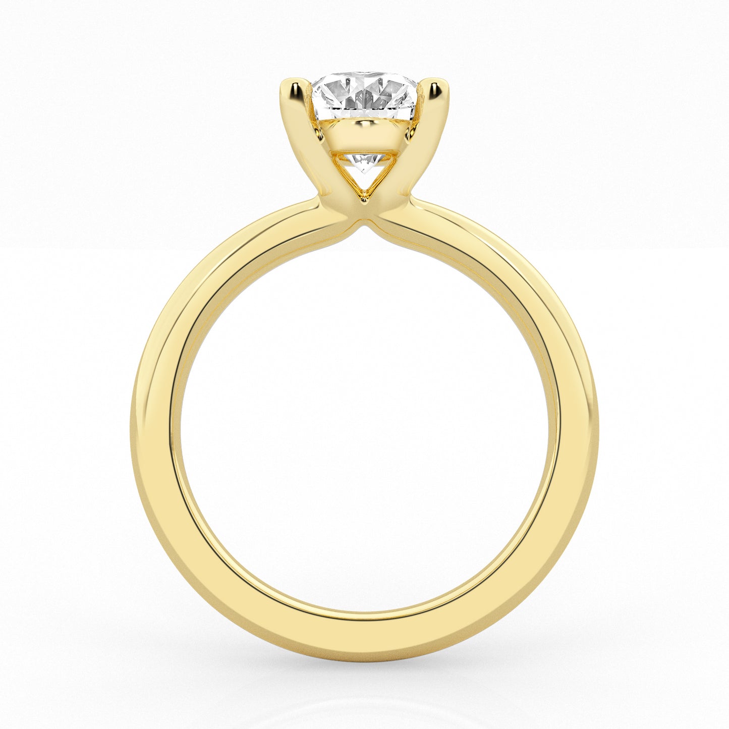 Oval Solitaire Engagement Ring – 14K Yellow Gold, 2.00 ct