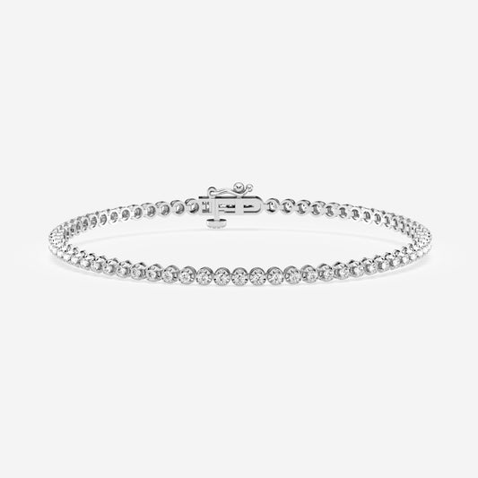 4 Prong Round Tennis Bracelet – 14K White Gold, 1.00 ct, Heavyweight