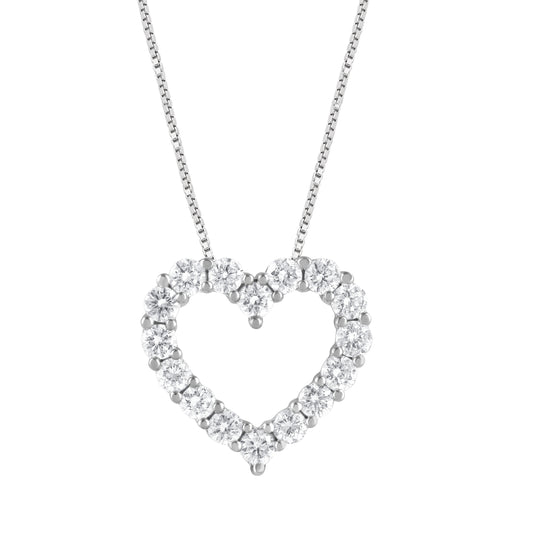 Round Diamond Cluster Pendant – 14K White Gold, 1.00 ct