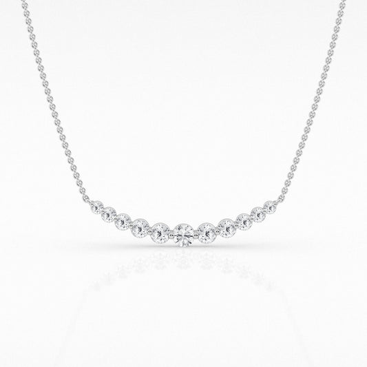 Round Diamond Pendant Necklace – 14K White Gold, 1.00 ct