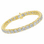 4 Prong Round Tennis Bracelet - 14K yellow Gold, 15.00 ct