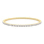 4 Prong Round Flexi Tennis Bangle - 14K yellow Gold, 5.00 ct