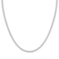 4 Prong Round Tennis Necklace - Platinum, 25.00 ct