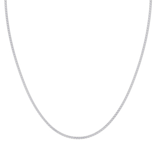 4 Prong Round Tennis Necklace - Platinum, 5.00 ct