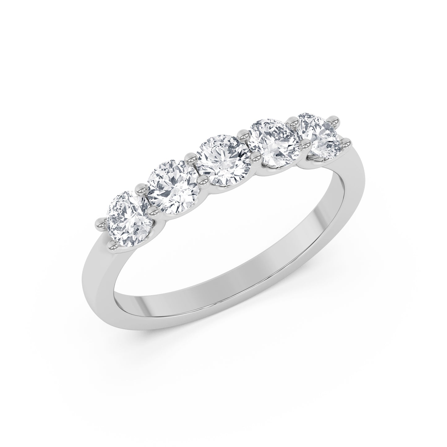 Five-Stone Diamond Ring – Platinum White, 2.50 ct