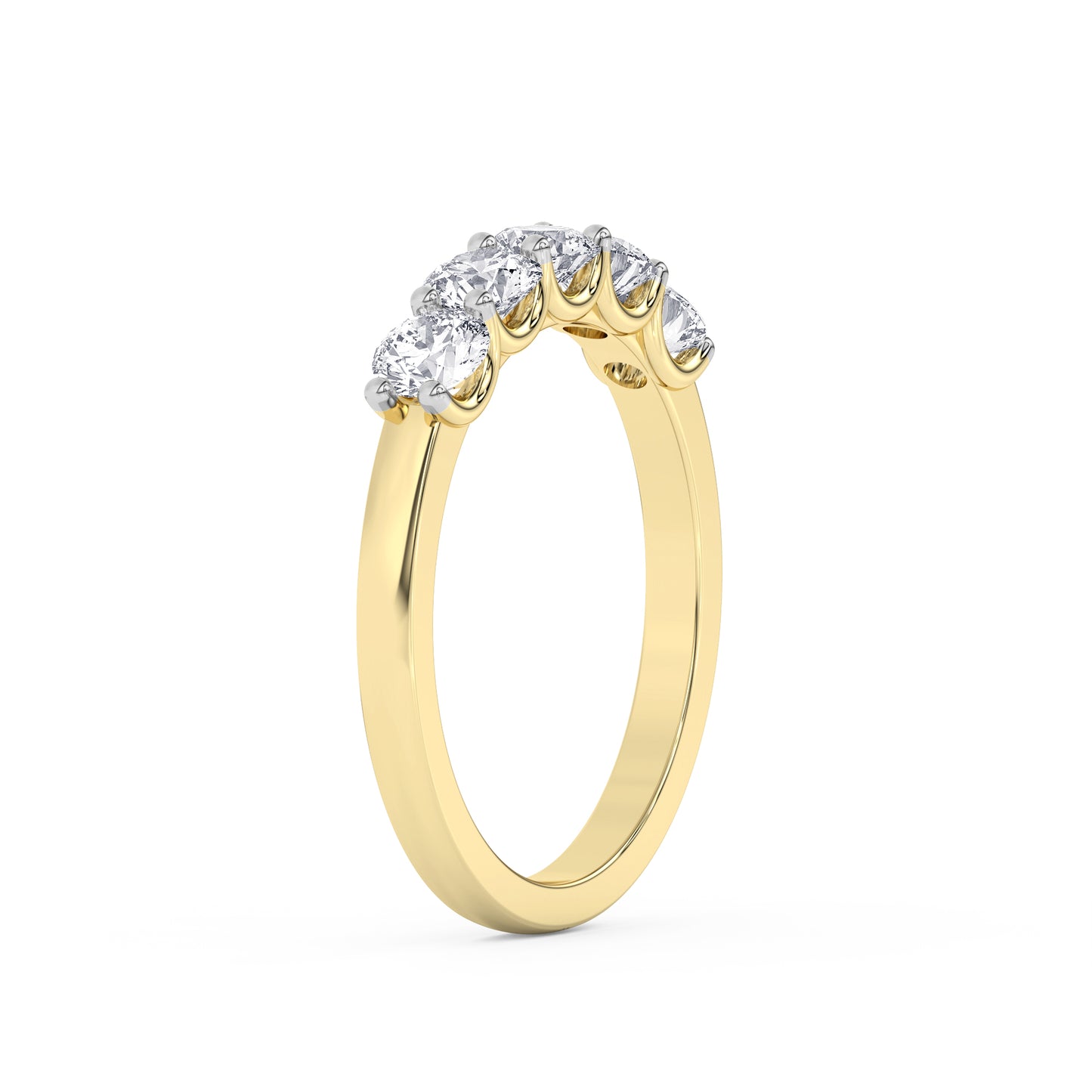 Five-Stone Diamond Ring – 14K Yellow Gold, 2.50 ct