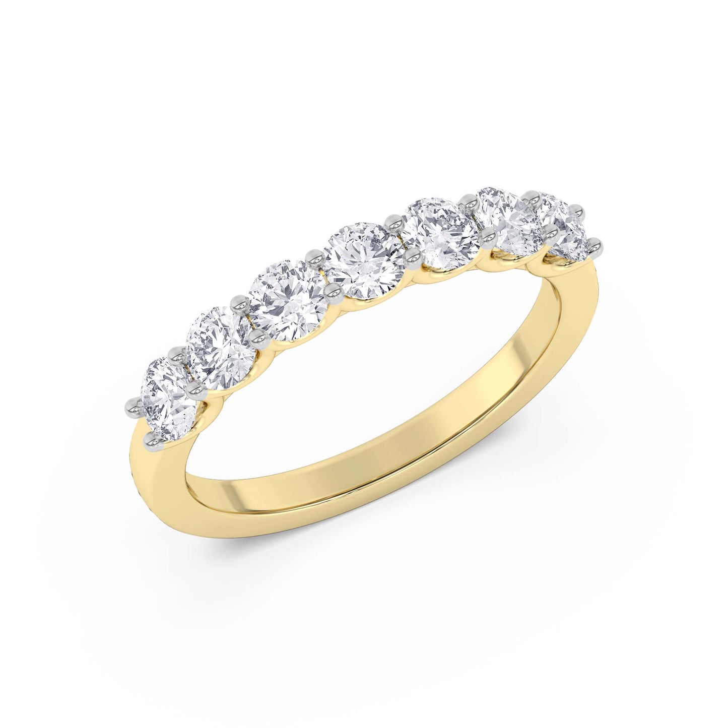 7-Stone Diamond Ring – 14K Yellow Gold, 3.00 ct