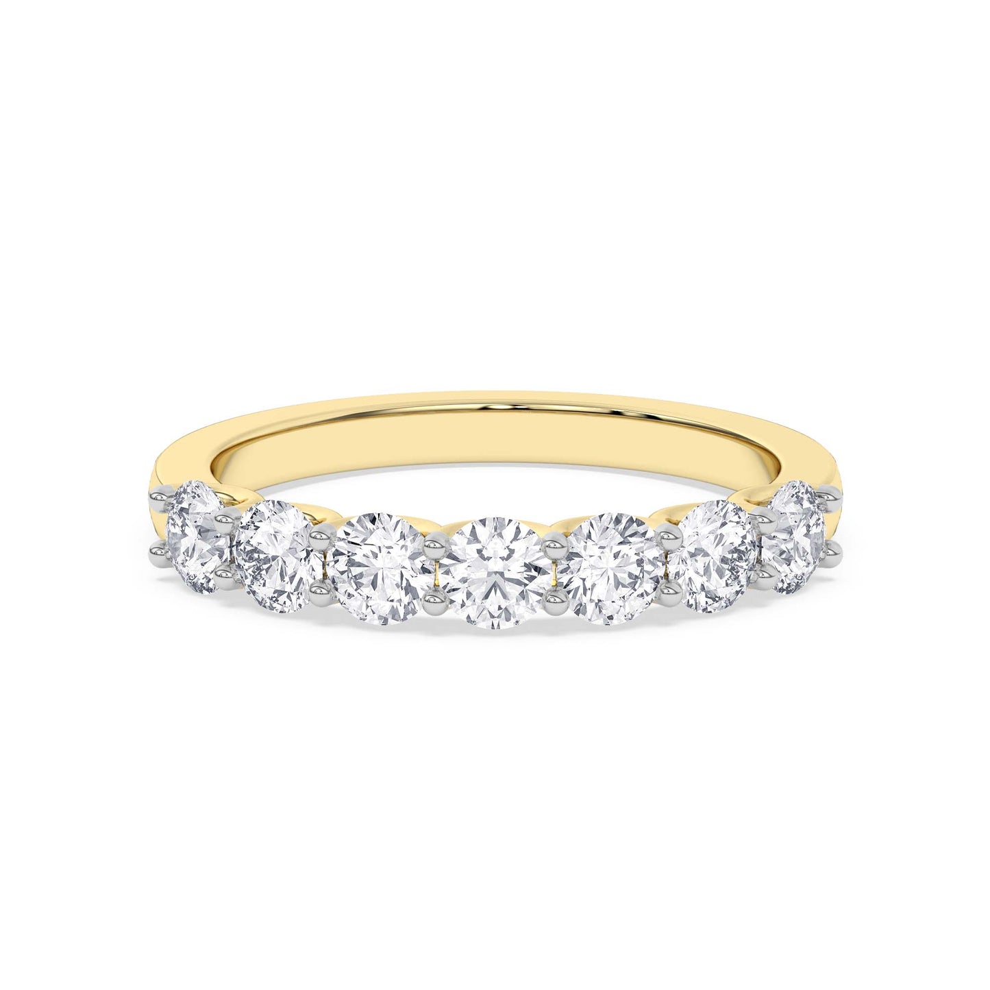 7-Stone Diamond Ring – 14K Yellow Gold, 3.00 ct