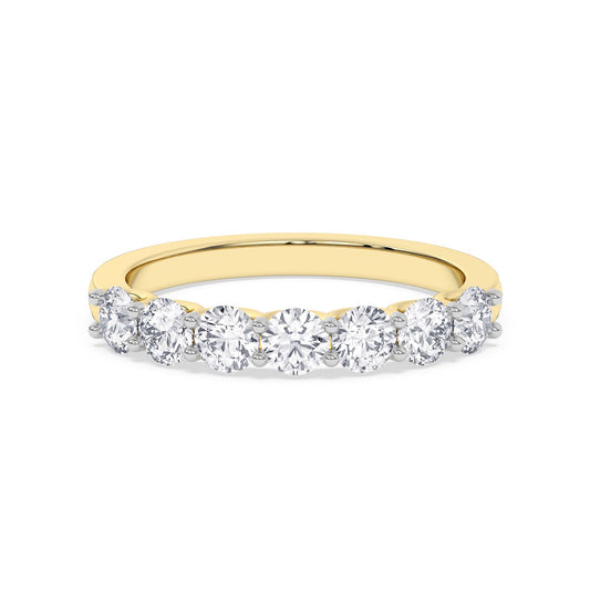 7-Stone Diamond Ring – 14K Yellow Gold, 3.00 ct