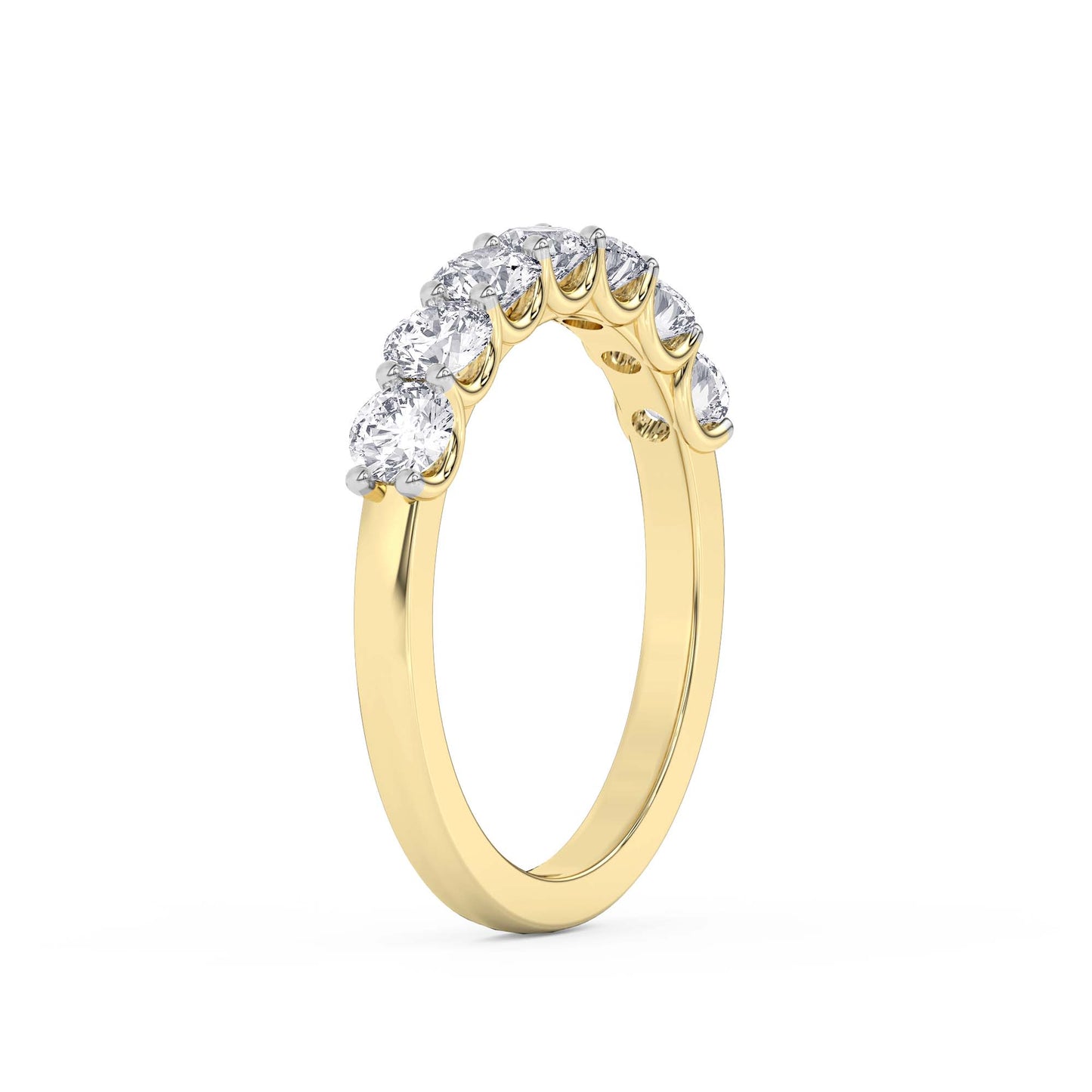 7-Stone Diamond Ring – 14K Yellow Gold, 3.00 ct