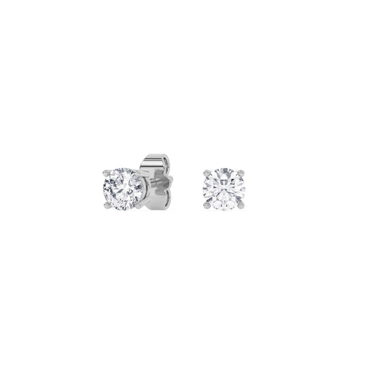 4 Prong Round Studs - Platinum, 0.75 ct