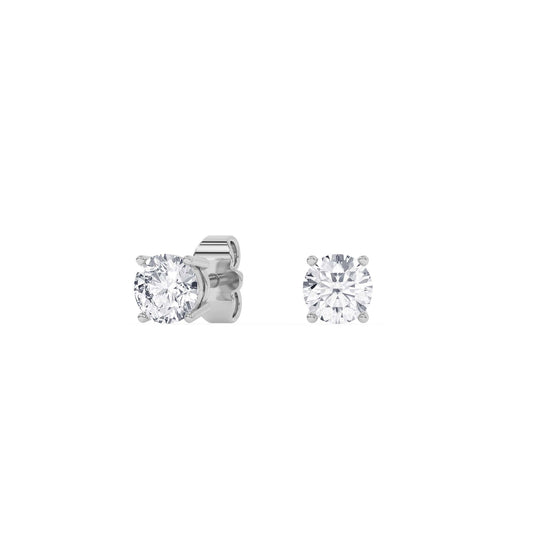 4 Prong Round Studs - Platinum, 1.00 ct