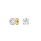 4 Prong Round Studs - 14K yellow Gold, 2.00 ct
